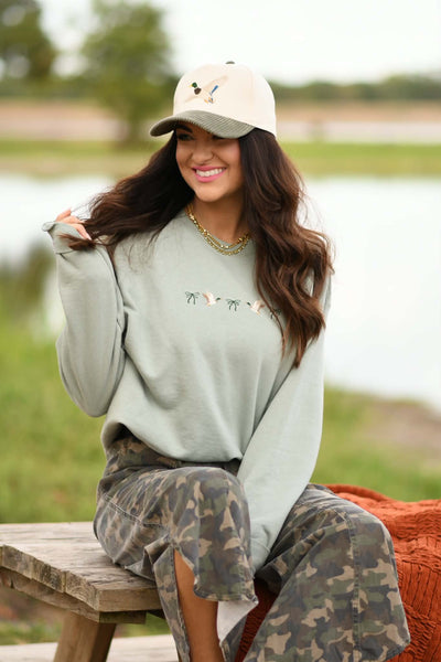 Ducks and Bows Embroidered Sweatshirt