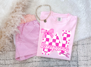 Pink Out Custom Checkered Mascot Tee - Youth