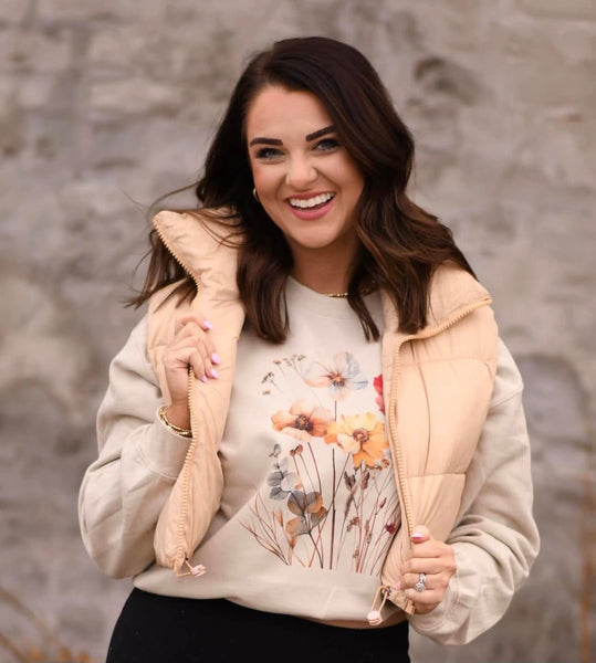 *SALE* RTS Tan Cropped Puffer Vest