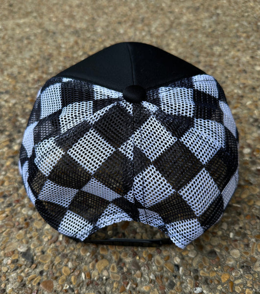 RTS Black Checkered Trucker Hat