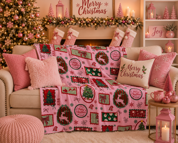 Pink Christmas Blanket *Pre Order* *CIJ SPECIAL*