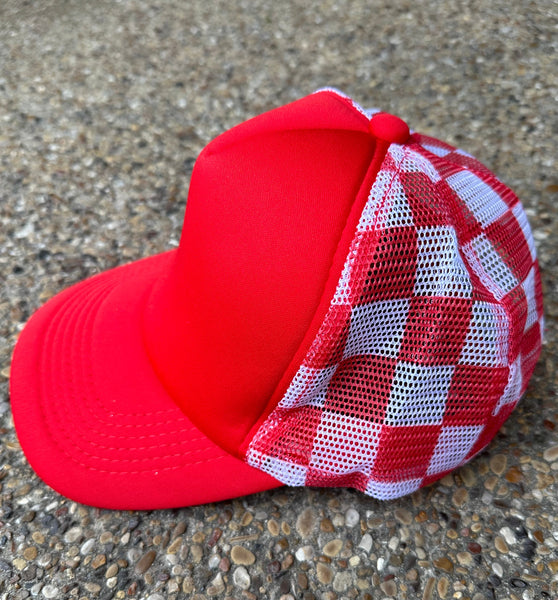 RTS Red Checkered Trucker Hat