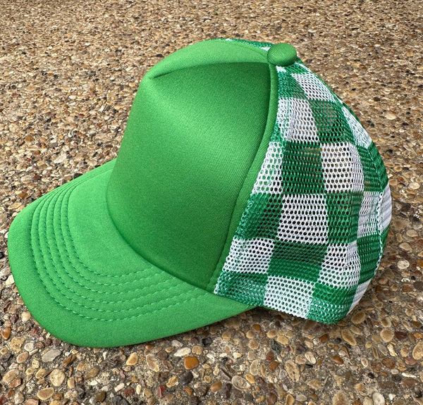 RTS Green Checkered Trucker Hat