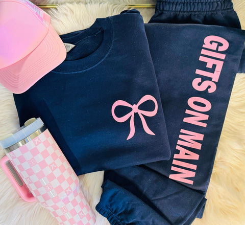 Bow Sweatshirt & Custom Sweatpants Set **PINK FRIDAY SALE**