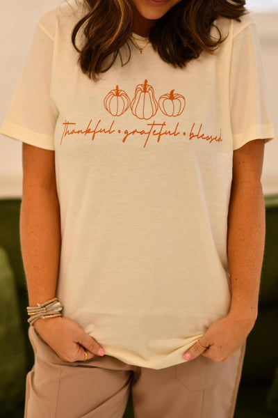 **SALE** RTS Thankful Grateful Blessed Pumpkins Tee