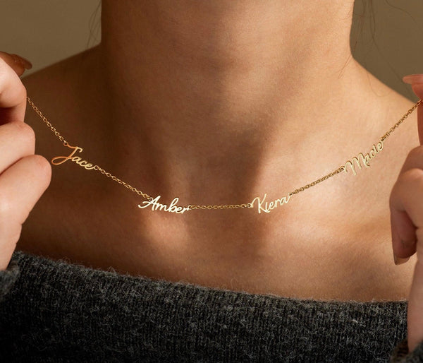 18K Gold Custom Kids Names Necklace *PRE ORDER*