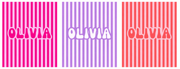 Custom Name Stripe Blanket *PRE ORDER*