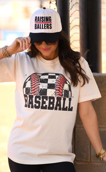 Checkered Baseball Tee