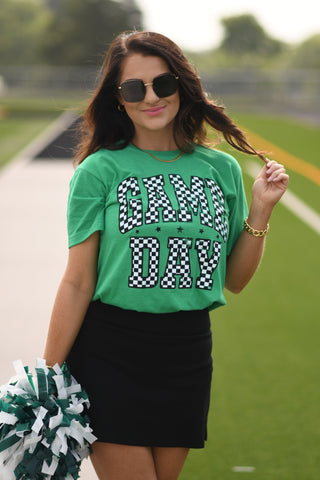 *SALE* RTS Green Checkered Game Day Tee