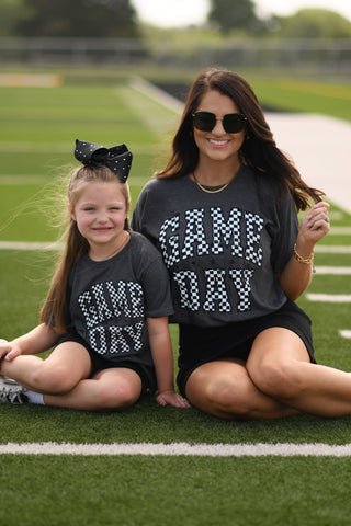 *SALE* RTS Charcoal Checkered Game Day Tee