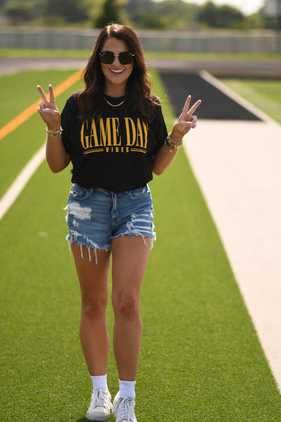 **SALE** RTS Black and Gold Game Day Vibes Tee