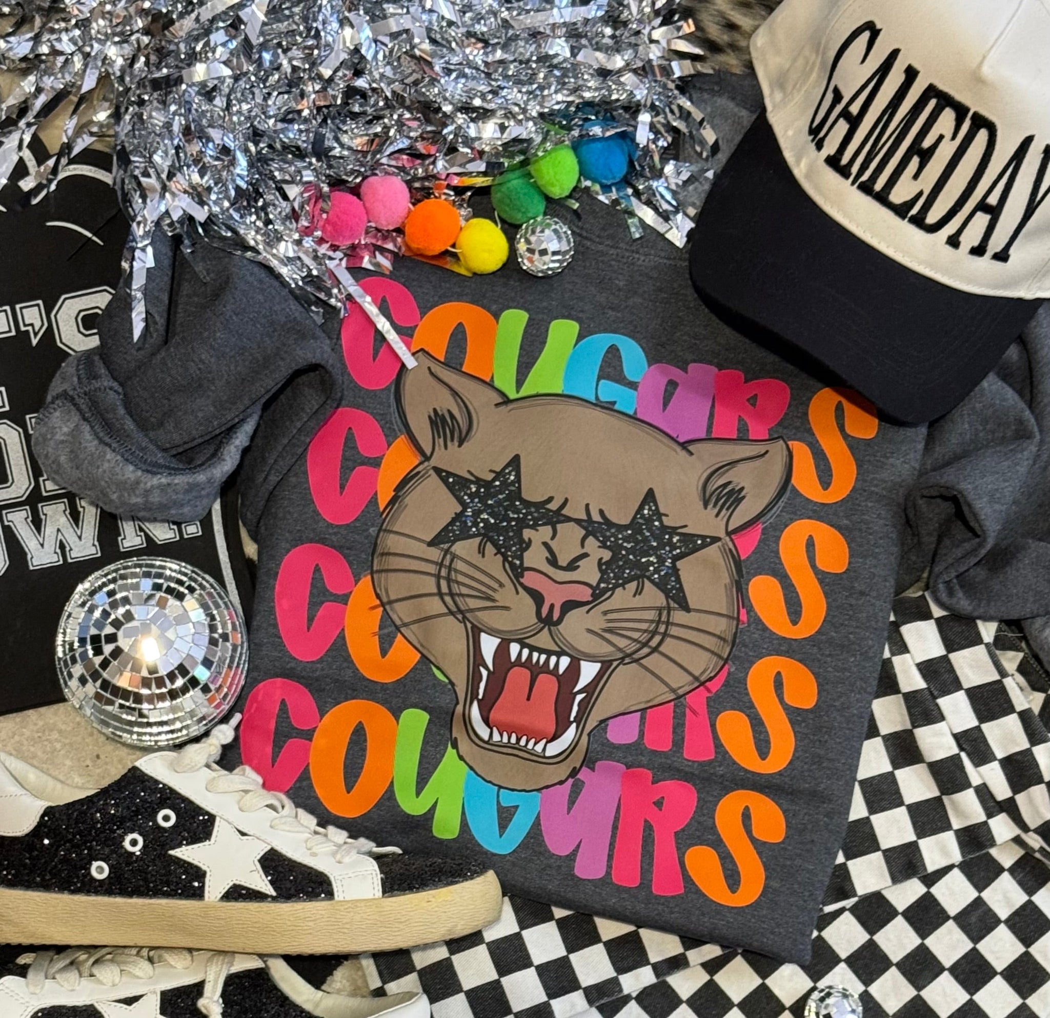 Cougars Neon Mascot Sweatshirt