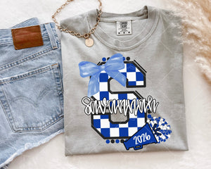 Custom Checkered Cheer Tee- Multiple Styles