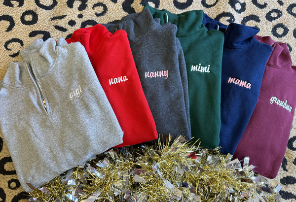 Custom Name Embroidered Quarter Zips