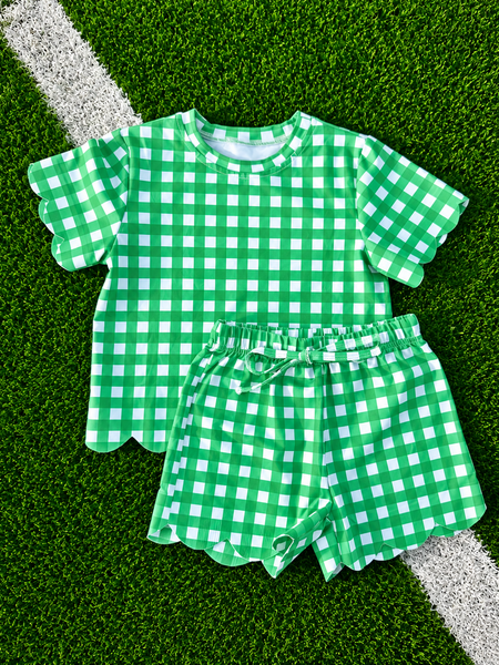 Custom Scalloped Girls Two Piece Sets *Pre Order* *7 COLORS AVAILABLE*