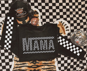Mama/Wifey checkered w/sleeve or without Black  - Multiple Styles/Design