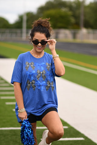 Blue And Black Bows Tee
