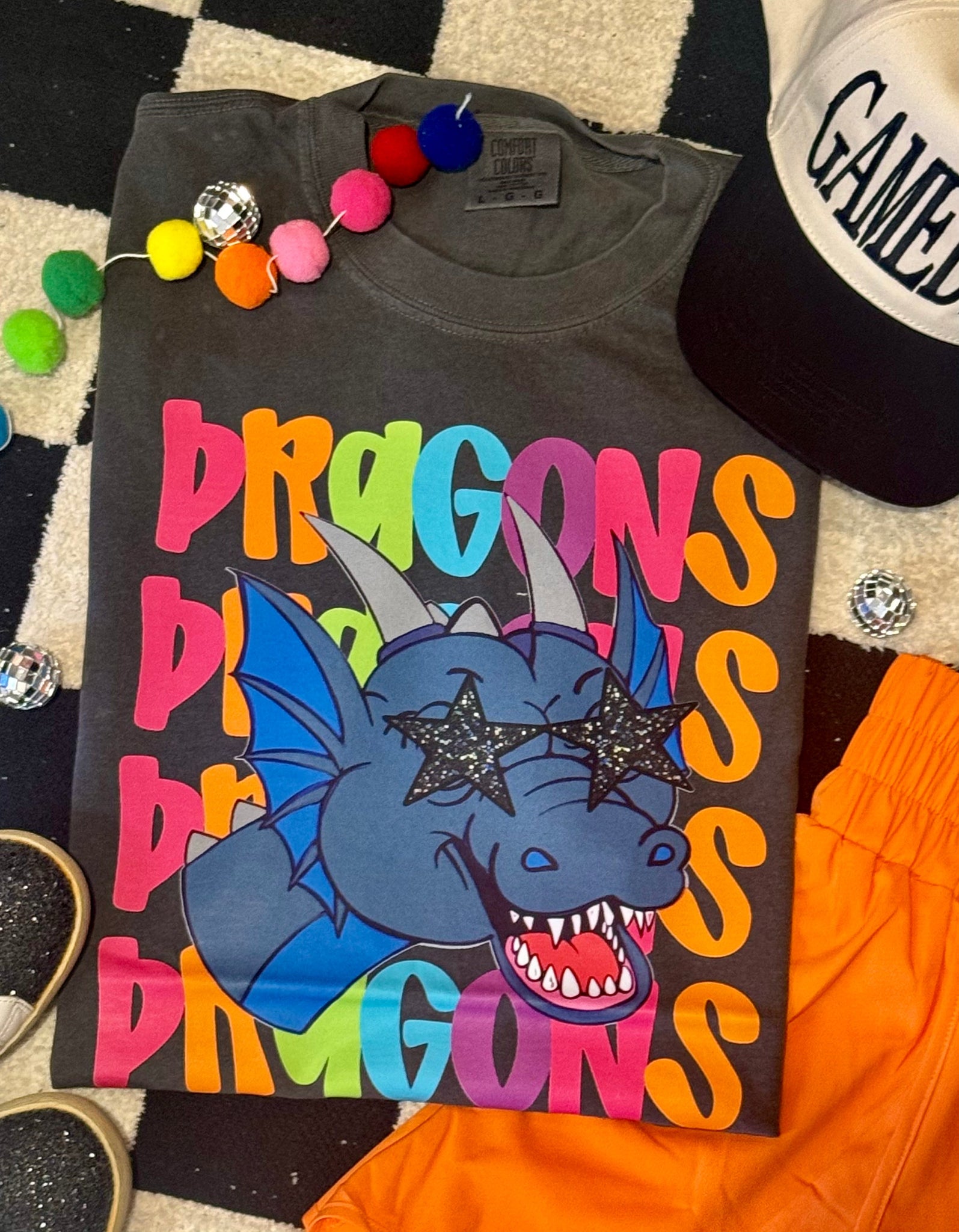 Dragons Neon Mascot Tee