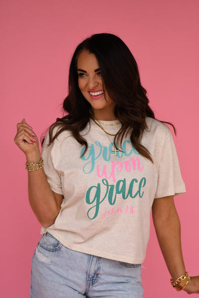 Grace Upon Grace Mock Neck Boxy Crop