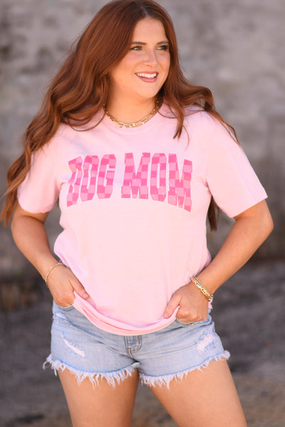 Dog Mom Checkered Tee