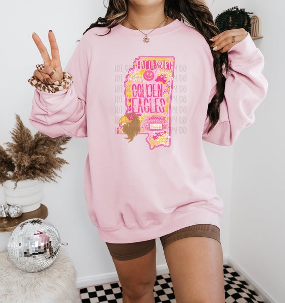 Preppy State Sweatshirt - Pink