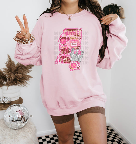 Preppy State Sweatshirt - Pink