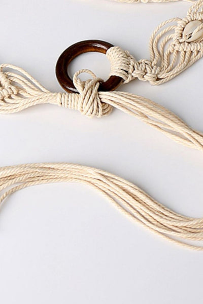 Bohemian Wood Ring Braid Belt