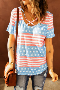 Stars and Stripes Crisscross Tee